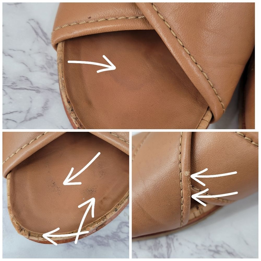Stuart Weitzman Tan Leather Slide Sandals - Picture 12 of 12